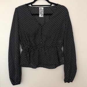 Polka Dot Peplum Blouse